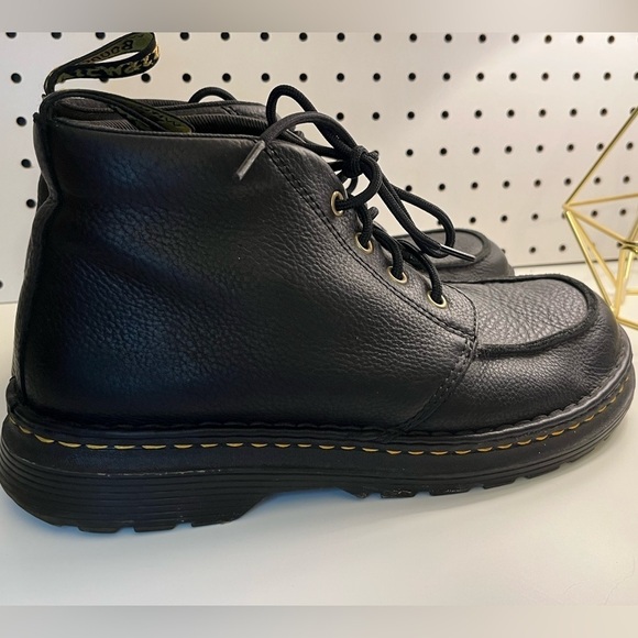 Doc Martens Austin Moc Toe Boots AW004 Black Leather Lace 90s Gorpcore EUC M8 W9